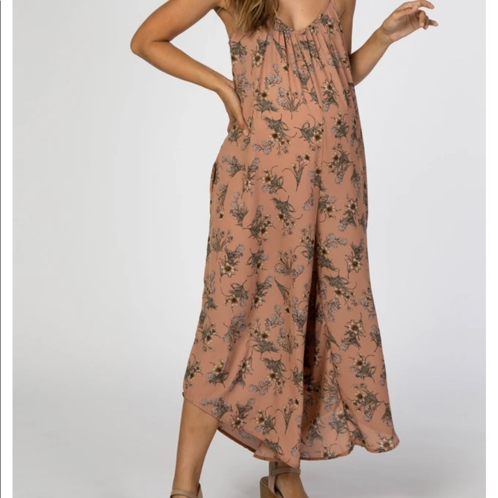 Floral maternity jumpsuit